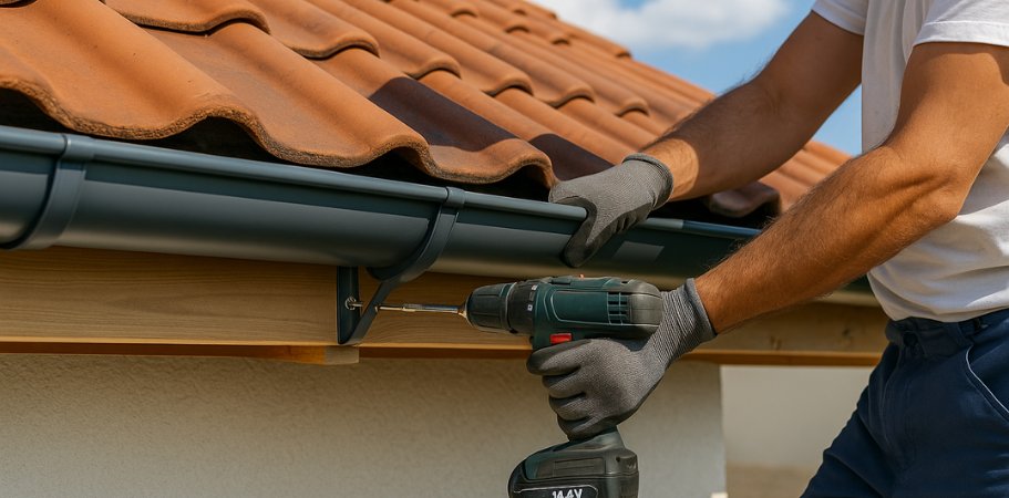 Installation de gouttière sur mesure sous toiture pour évacuation des eaux de pluie en Savoie, Haute-Savoie et Pays de Gex